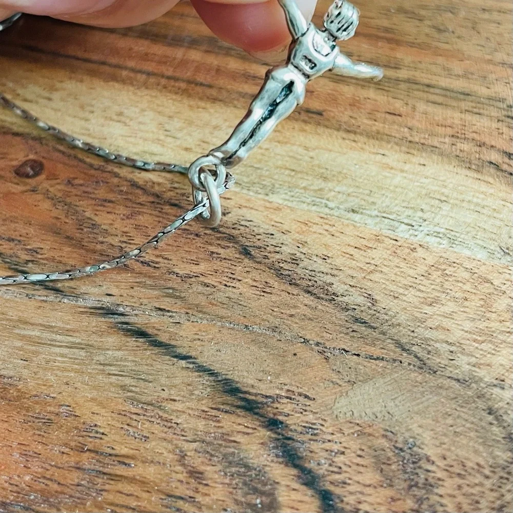 925 Silver acrobat / diver/ athlete woman pendant charm